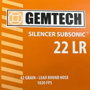 GEMTECH SILENCER SUBSONIC 22 LR 1020FPS 42 Grain LEAD ROUND NOSE "OPTIMIZED FOR SUPPRESSOR USE" - 50 rds/box