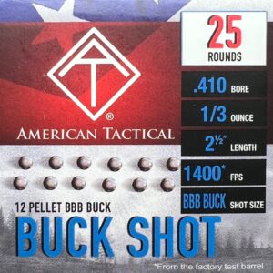 American Tactical 410 Bore BBB 12 Pellet BUCKSHOT 2-1/2" 1400 FPS 1/3oz - 25 shells/box