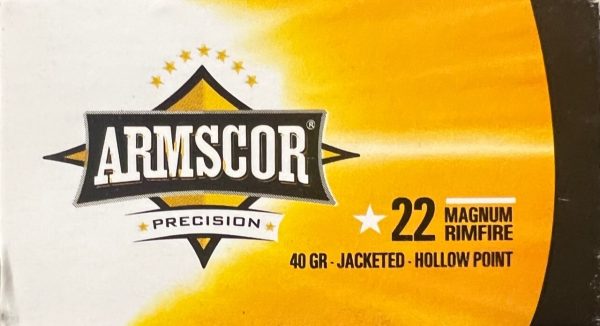 ARMSCOR 22 MAGNUM 40gr JACKETED HOLLOW POINT JHP *FREE SHIPPING on ALL Orders Over $550 - 50 rds/box