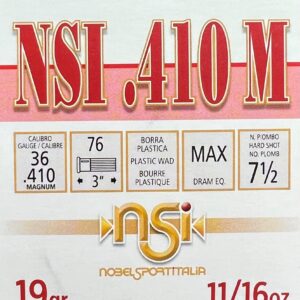Nobel Sport Italia 410 BORE 3" MAGNUM 11/16 oz #7.5 MAX DRAM HIGH BRASS * FREE SHIPPING OVER $550 - 25 shells/box