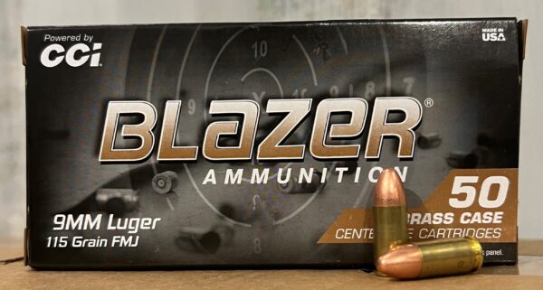 CCI BLAZER BRASS 9MM LUGER 115 GR FMJ - 50 rds/box - Image 3