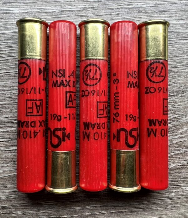 Nobel Sport Italia 410 BORE 3" MAGNUM 11/16 oz #7.5 MAX DRAM HIGH BRASS - 5 shells/pack