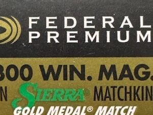 Federal Premium 300 WIN MAG 190 Grain GOLD METAL MATCH SIERRA MATCHKING BTHP - 20 rds/box