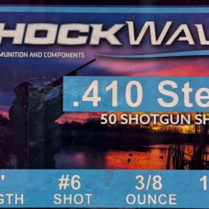 SHOCKWAVE 410 BORE 3" 1300fps 3/8oz #6 STEEL SHOT DUCK LOADS!! - 50 shells/box